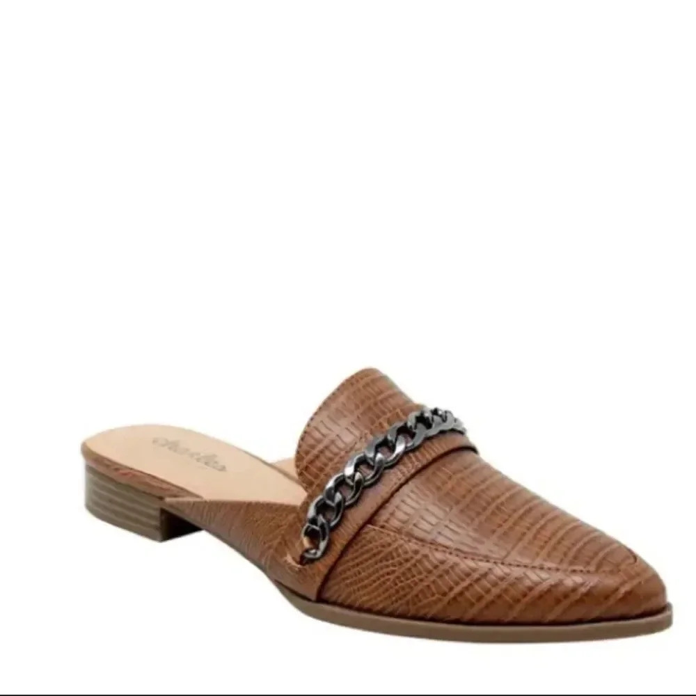 CHARLES by Charles David Emblem Mules cognac